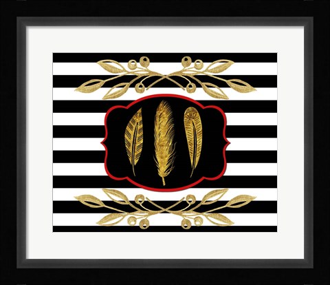 Framed Gold Hello Beautiful Feather Print