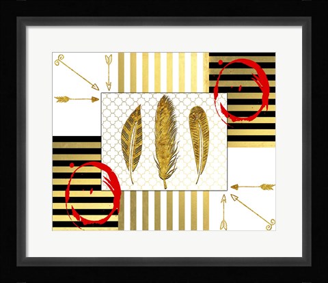 Framed Gold Love Feathers Print