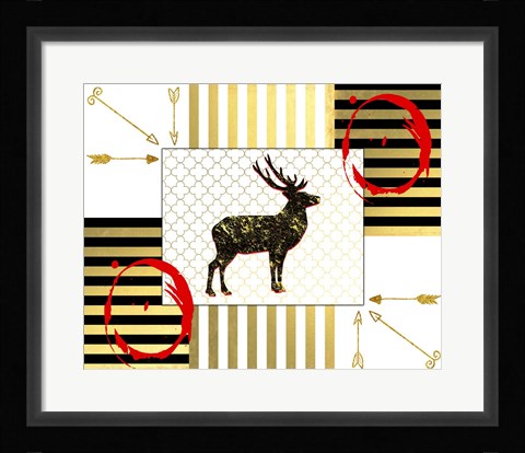 Framed Gold Love Stag Right Print