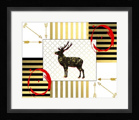 Framed Gold Love Stag Print