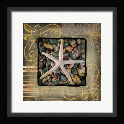 Framed Gold Sea Scape 1 Print