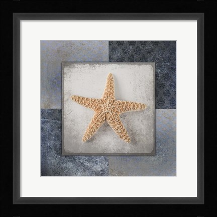 Framed Blue Star Fish Print