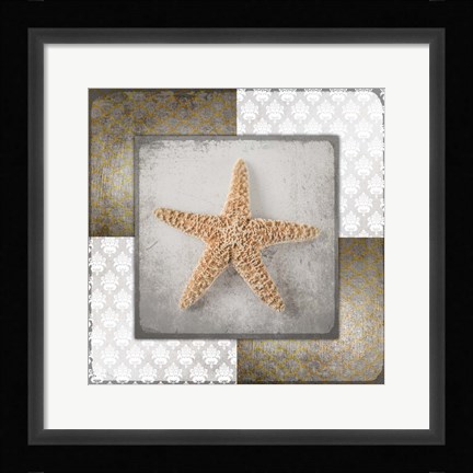 Framed Vintage Natuical Star Print