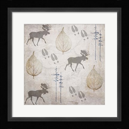 Framed Moose Lodge Pattern Print