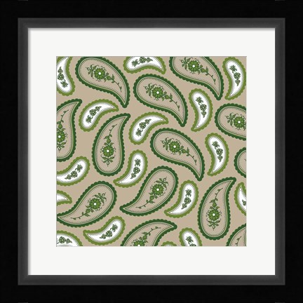 Framed Camo Paisley 1 Print