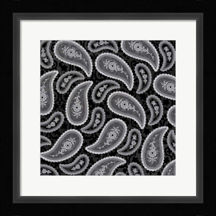 Framed Camo Paisley 4 texture 2 Print