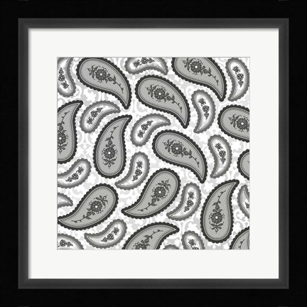 Framed Camo Paisley 4 texture 3 Print