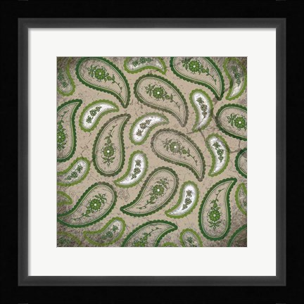 Framed Camo Paisley Grunge Print