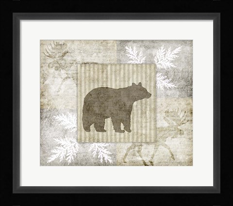 Framed Decorative Lodge Bear 1 Print