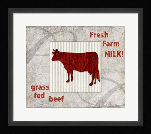 Framed Decorative Pattern Farm Fresh Beef Print