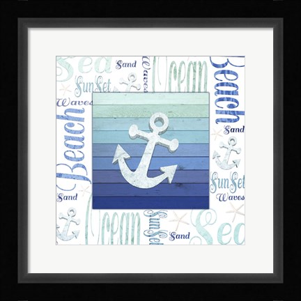 Framed Gypsy Sea Blue 1 Print