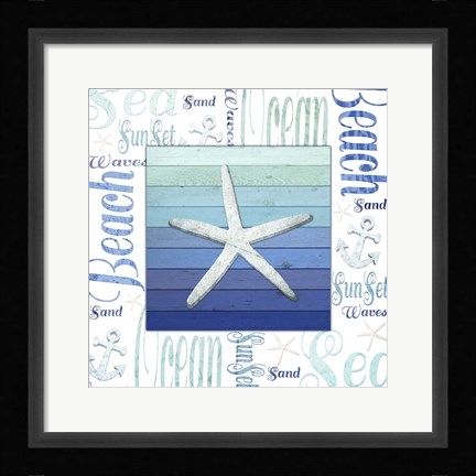 Framed Gypsy Sea Blue 2 Print