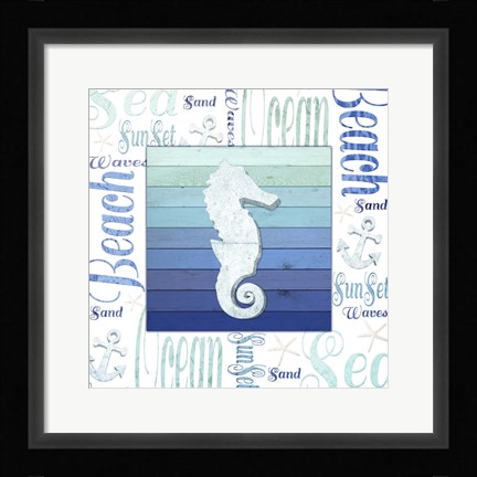 Framed Gypsy Sea Blue 3 Print