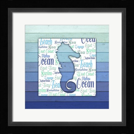 Framed Gypsy Sea Blue V4 1 Print