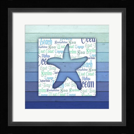 Framed Gypsy Sea Blue V4 4 Print