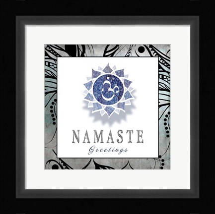 Framed Chakras Yoga Framed Namaste V3 Print