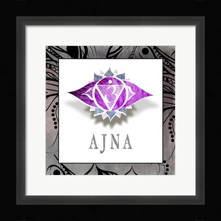 Framed Chakras Yoga Framed AJNA V1 Print