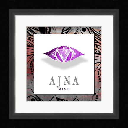 Framed Chakras Yoga Framed AJNA V2 Print