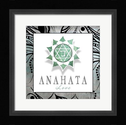 Framed Chakras Yoga Framed Anahata V3 Print