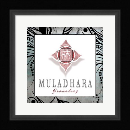 Framed Chakras Yoga Framed Muladhara V3 Print