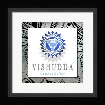 Framed Chakras Yoga Framed Visudda V3 Print