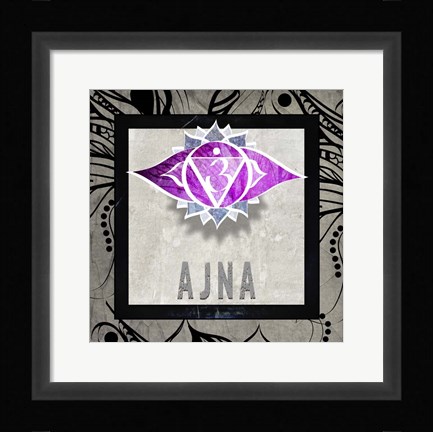 Framed Chakras Yoga Tile AJNA V2 Print