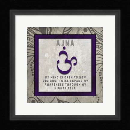 Framed Chakras Yoga Tile AJNA V4 Print