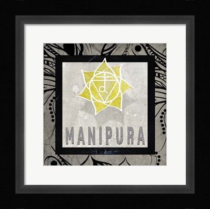 Framed Chakras Yoga Tile Manipura V2 Print