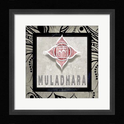 Framed Chakras Yoga Tile Muladhara V2 Print