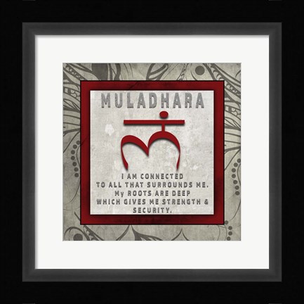 Framed Chakras Yoga Tile Muladhara V4 Print