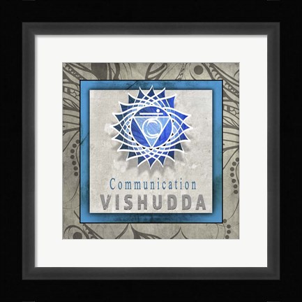 Framed Chakras Yoga Tile Vishudda V1 Print