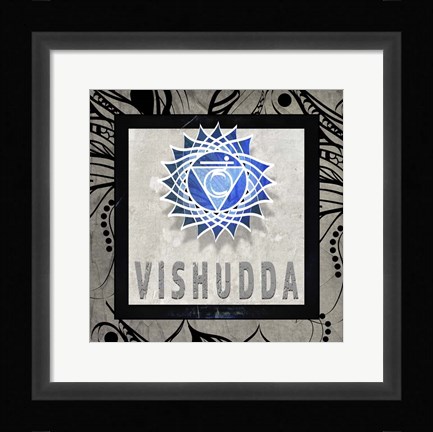 Framed Chakras Yoga Tile Vishudda V2 Print