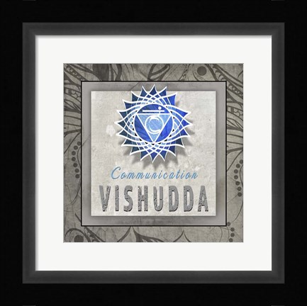 Framed Chakras Yoga Tile Vishudda V3 Print