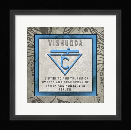 Framed Chakras Yoga Tile Vishudda V4 Print