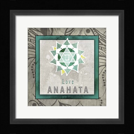 Framed Chakras Yoga Tile Anahata V1 Print