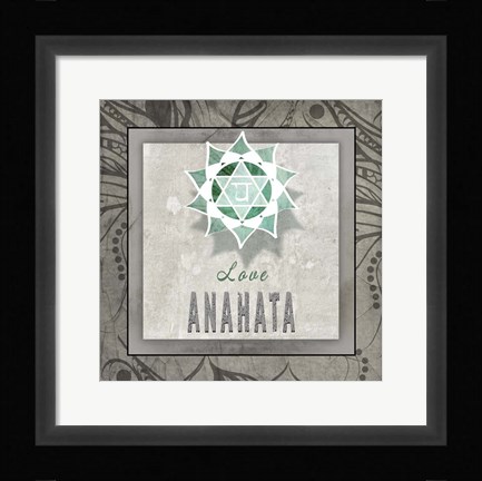 Framed Chakras Yoga Tile Anahata V3 Print