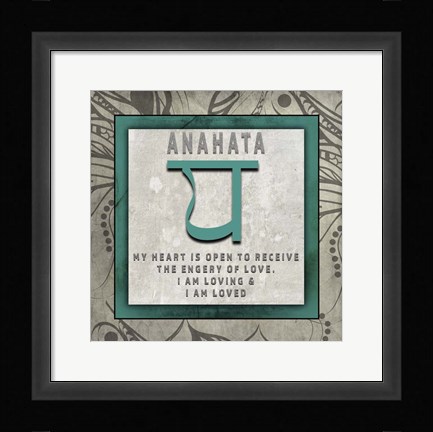 Framed Chakras Yoga Tile Anahata V4 Print