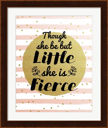 Framed Though She Be But Little - Stripes and Dots Gold Print
