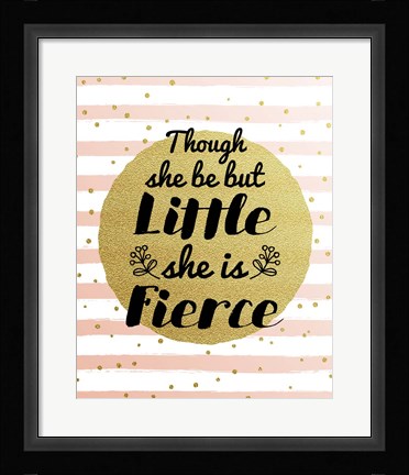 Framed Though She Be But Little - Stripes and Dots Gold Print