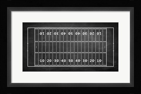 Framed American Football Field Chalkboard Print