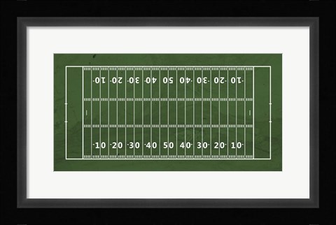 Framed American Football Field Green Print
