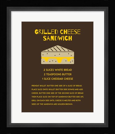 Framed Grilled Cheese Sandwich Recipe Brown Print