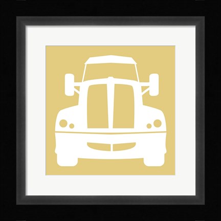 Framed Front View Trucks Set II - Yellow Print