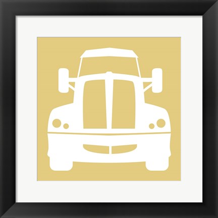 Framed Front View Trucks Set II - Yellow Print
