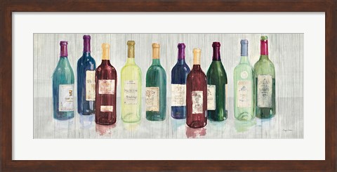 Framed Keeping Good Company on Wood Red Wine Print