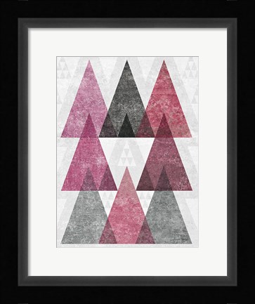 Framed Mod Triangles IV Soft Pink Print