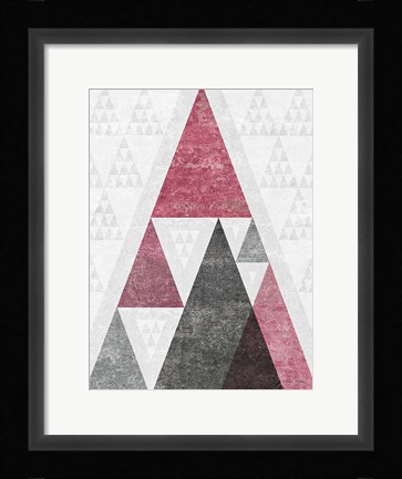 Framed Mod Triangles III Soft Pink Print