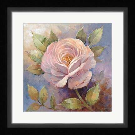 Framed Roses on Blue IV Crop Print