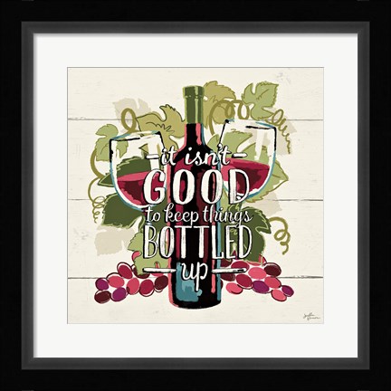 Framed Wine and Friends III Print