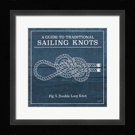 Framed Vintage Sailing Knots V Print